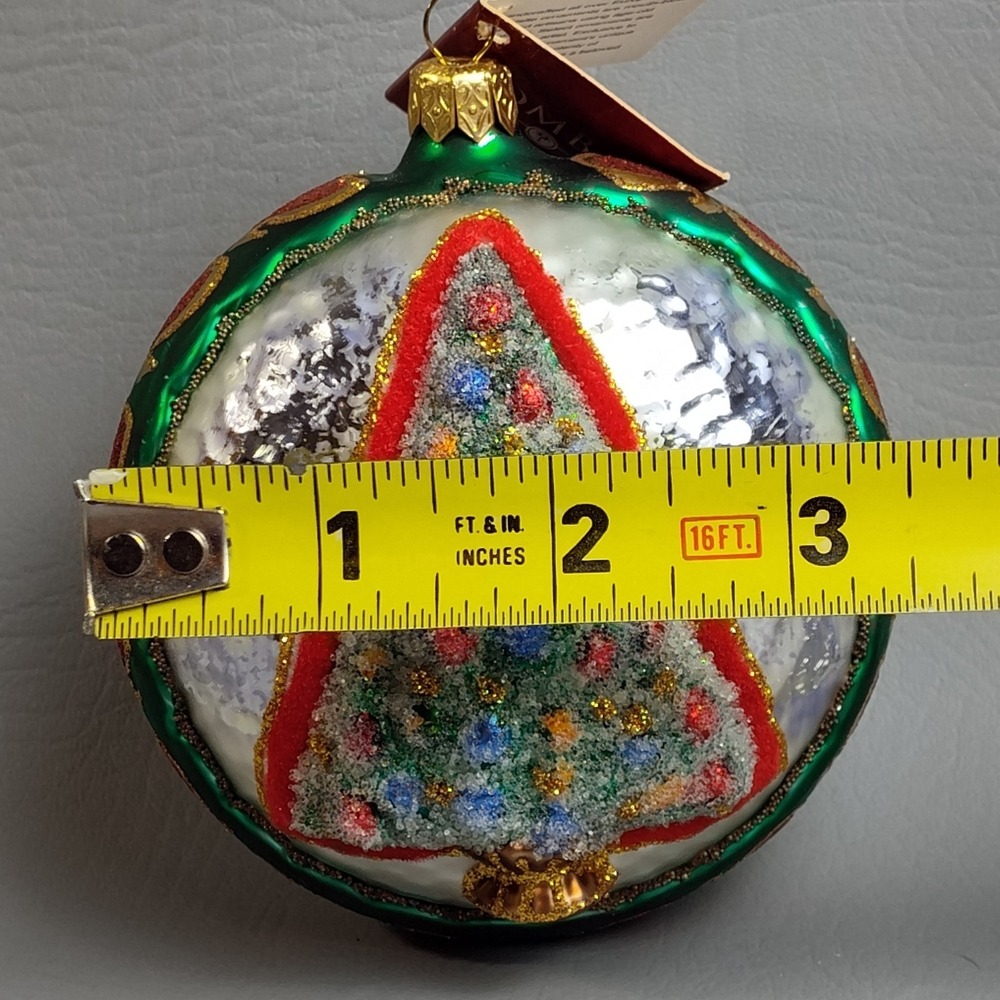 Bombay European Treasures Hand Blown Glass Frosted Christmas Tree Ornament NWT - Picture 8 of 12